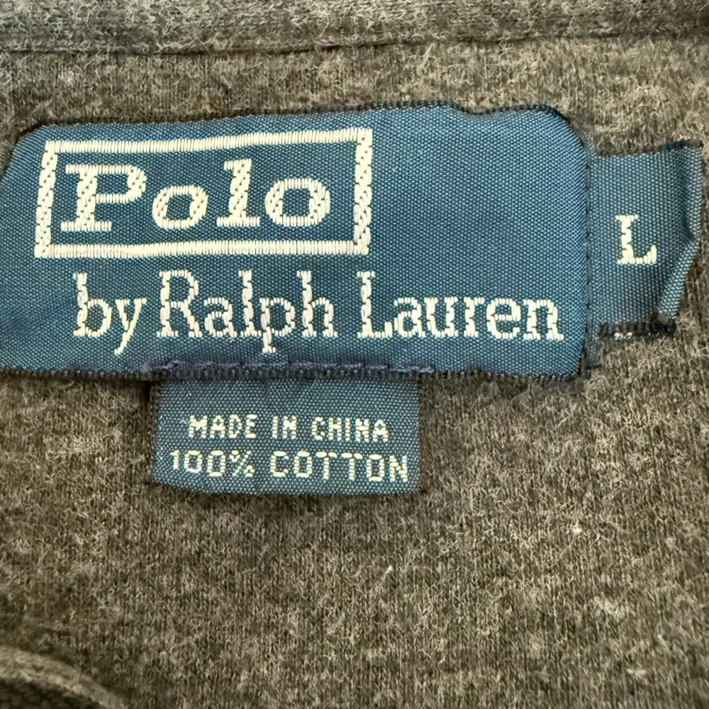 Polo Ralph Lauren Men's Charcoal Gray Cotton 1/4 Zip Pullover Sweater L